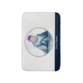 氷山の上に立つかわいいペンギン バスマット (正面縦)