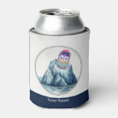 氷山の上に立つかわいいペンギン 缶クーラー (缶正面)