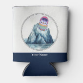 氷山の上に立つかわいいペンギン 缶クーラー (正面)