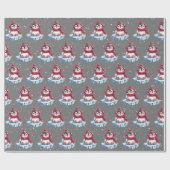 氷山の上のクリスマスペンギン ラッピングペーパー (フラット)