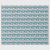 氷山の上のクリスマスペンギン ラッピングペーパー (フラット)