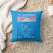 氷山の横断面-ピーターズバーグ、アラスカ クッション (ブランケット)