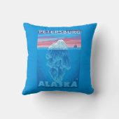 氷山の横断面-ピーターズバーグ、アラスカ クッション (裏面)