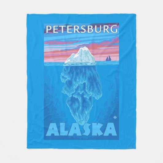 氷山の横断面-ピーターズバーグ、アラスカ フリースブランケット (正面)