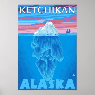 氷山の横断面- Ketchikan、アラスカ ポスター