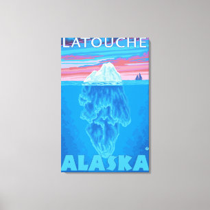 氷山の横断面- Latouche、アラスカ キャンバスプリント