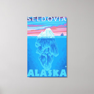 氷山の横断面- Seldovia、アラスカ キャンバスプリント