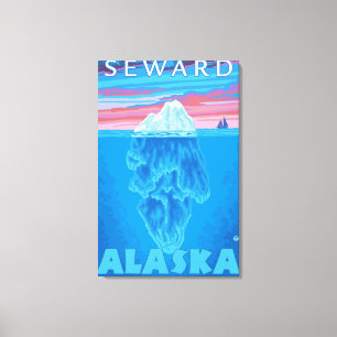 氷山の横断面- Seward、アラスカ キャンバスプリント