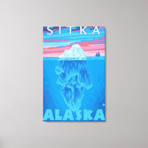氷山の横断面- Sitka、アラスカ キャンバスプリント