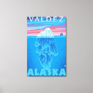 氷山の横断面- Valdez、アラスカ キャンバスプリント