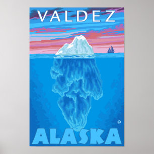 氷山の横断面- Valdez、アラスカ ポスター