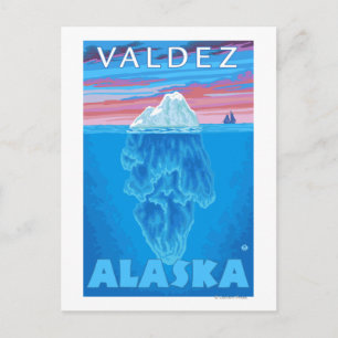 氷山の横断面- Valdez、アラスカ ポストカード