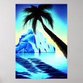 氷山や海の近くのヤシの木 | AIアートポスター ポスター (正面)