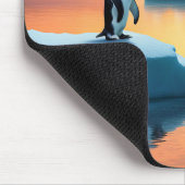 氷山を溶けているペンギン マウスパッド (コーナー)