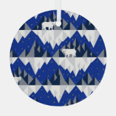 氷山シームレスパターン上の極熊。 ガラスオーナメント (裏面)