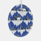 氷山シームレスパターン上の極熊。 ガラスオーナメント (正面右)