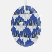 氷山シームレスパターン上の極熊。 ガラスオーナメント (正面左)