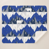 氷山シームレスパターン上の極熊。 シェルパブランケット (正面(横))