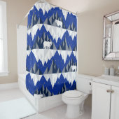 氷山シームレスパターン上の極熊。 シャワーカーテン (インサイチュ)