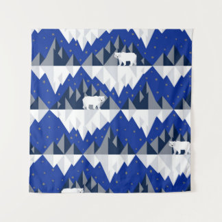 氷山シームレスパターン上の極熊。 タペストリー