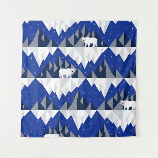 氷山シームレスパターン上の極熊。 タペストリー (正面)