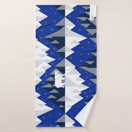 氷山シームレスパターン上の極熊。 バスタオル (バスタオル)