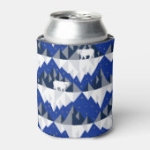 氷山シームレスパターン上の極熊。 缶クーラー (缶正面)