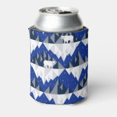 氷山シームレスパターン上の極熊。 缶クーラー (缶裏面)