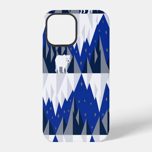 氷山シームレスパターン上の極熊。 iPhoneケース (裏面)