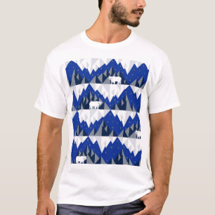 氷山シームレスパターン上の極熊。 Tシャツ