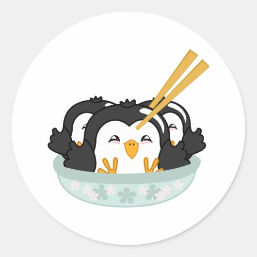氷山ペンギン餃子 ラウンドシール (正面)