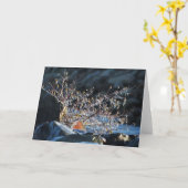 氷彫刻7 x 5折り畳みグリーティングカード – 空白の カード (黄色い花)