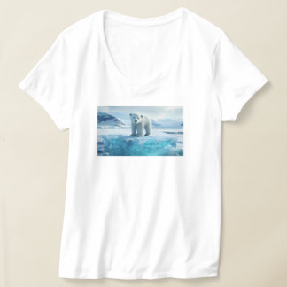 氷救の氷河 – アイスブルー海上のホッキョクグマ Tシャツ