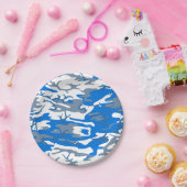 氷水の青の迷彩柄 ペーパープレート (パーティー)