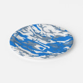 氷水の青の迷彩柄 ペーパープレート (アングル)