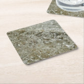 氷氷抽象芸術自然テクスチャ スクエアペーパーコースター (アングル)