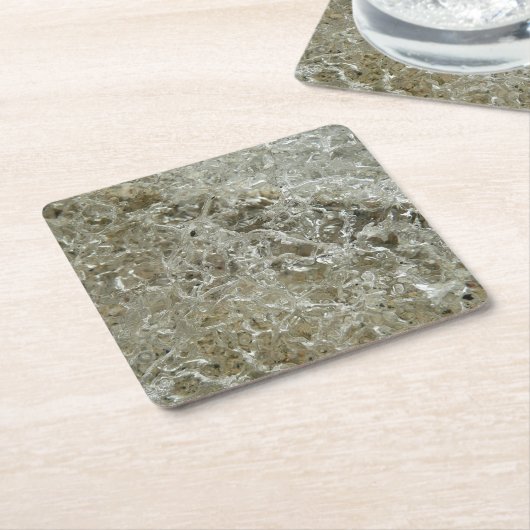 氷氷抽象芸術自然テクスチャ スクエアペーパーコースター (アングル)