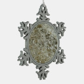 氷氷抽象芸術自然テクスチャ スノーフレークピューターオーナメント (左)