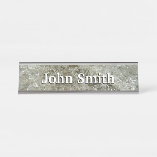 氷氷抽象芸術自然テクスチャ デスクネームプレート (正面)