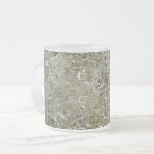 氷氷抽象芸術自然テクスチャ フロストグラスマグカップ (正面左)