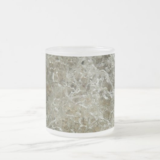 氷氷抽象芸術自然テクスチャ フロストグラスマグカップ (中央)