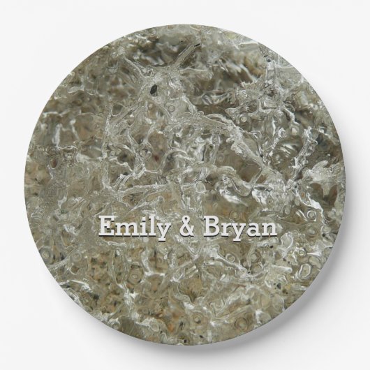 氷氷抽象芸術自然テクスチャ ペーパープレート (正面)