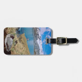 氷河とヨットを背景に ラゲッジタグ (正面横)