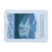 氷河のシーン – アラスカ，コルドバ マグネット (横)