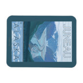 氷河のシーン – アラスカ，ジュノー マグネット (横)