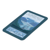 氷河のシーン – アラスカ，ジュノー マグネット (左側)