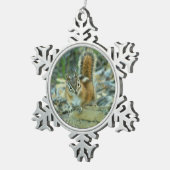 氷河のチプムンク国立公園 スノーフレークピューターオーナメント (右)