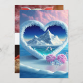 氷河のハート：極地チャームの結婚Invitati 招待状 (正面/裏面)