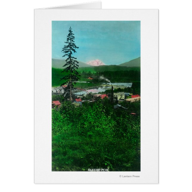 氷河のピークと町の遠景 (正面)