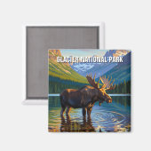 氷河のムース国立公園の旅行 マグネット (正面/裏面)